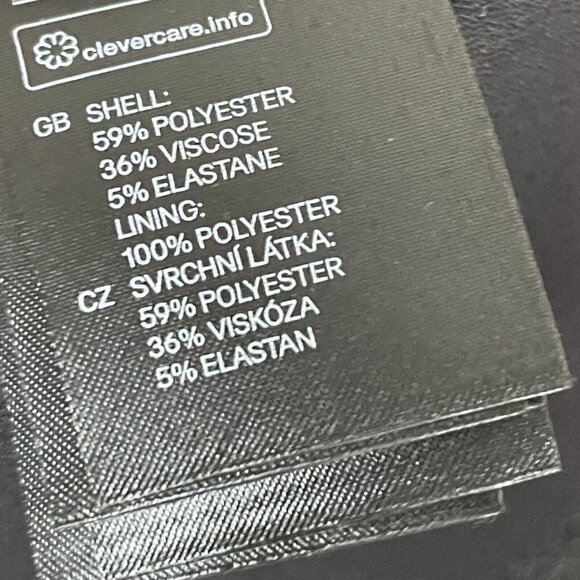 H&M Gray Black Trim Full A-Line Midi Substantial Skirt Pockets Size 8 - Picture 6 of 6